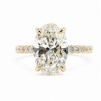 Ring Engagement Hidden Halo 3.58ct Oval Lab Grown Diamond IGI: LG719539306 .50ctw Colorless Lab Grown Diamonds 14ky 2.25mm Sz7 4.54g 126080015
