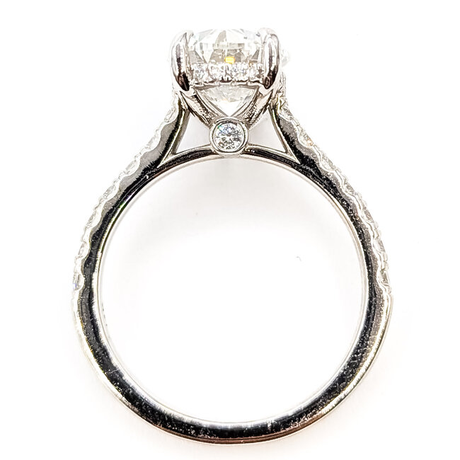 Ring Engagement Hidden Halo 3.59ct Oval Lab Grown Diamond IGI: LG743594611 .50ctw Colorless Lab Grown Diamonds 14kw 2.25mm Sz7 4.65g 126080016