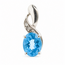 Pendant Drop Twist .01ct Round Diamond 2ct Sky Blue Topaz 10kw .75x.25" 1.54g 126080037