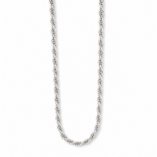 Necklace Diamond-Cut Rope Chain Rhodium Plated 925 3mm 20" 126052013