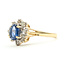 Ring Halo .37ctw Round & Baguette Diamonds 1ct Blue Sapphire 14ky 2mm Sz8 2.7g 126080022
