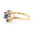 Ring Halo .37ctw Round & Baguette Diamonds 1ct Blue Sapphire 14ky 2mm Sz8 2.7g 126080022