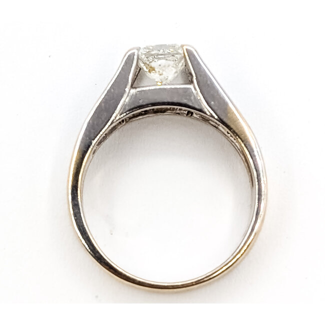 Ring Solitaire 1.34ctw Square & Round Diamonds IGI: F5E99794 18kw 5mm Sz6.5 6.14g 226070157