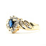 Ring Bypass Halo .17ctw Round Diamonds .50ct Midnight Sapphire 10ky 5mm Sz8 3.27g 126080034