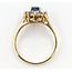 Ring Halo .37ctw Round & Baguette Diamonds 1ct Blue Sapphire 14ky 2mm Sz8 2.7g 126080022