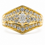 Ring Chevron Cluster .75ctw Round & Marquise Diamonds 14ky 14mm Sz8 5.58g 126080025