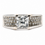 Ring Solitaire 1.34ctw Square & Round Diamonds IGI: F5E99794 18kw 5mm Sz6.5 6.14g 226070157