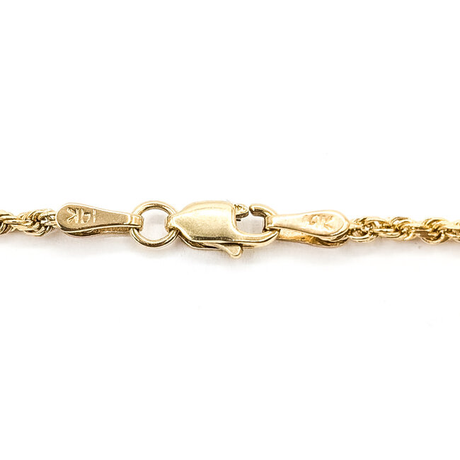 Necklace Rope Link Lobster clasp 14ky 2mm 24" 6.94g 126082025