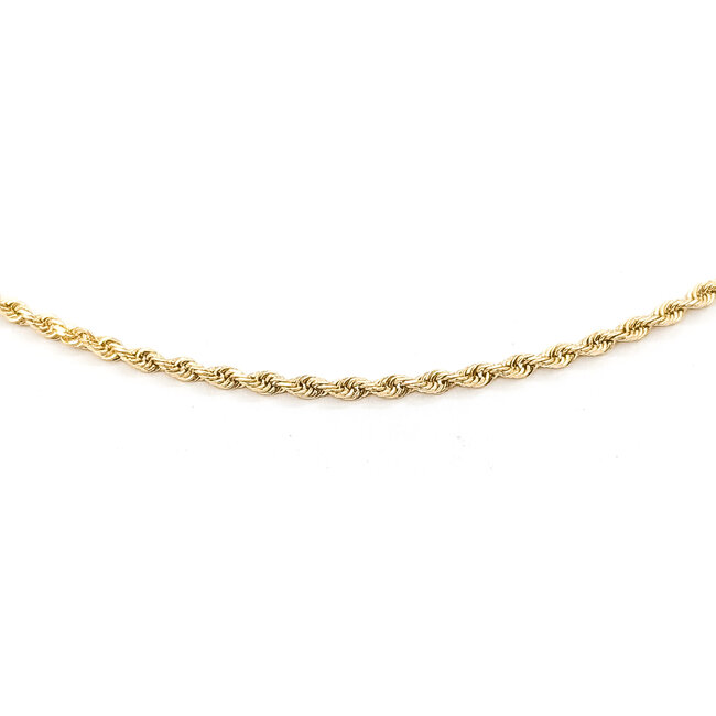 Necklace Rope Link Lobster clasp 14ky 2mm 24" 6.94g 126082025