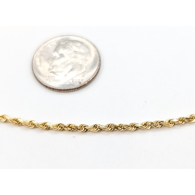 Necklace Rope Link Lobster clasp 14ky 2mm 24" 6.94g 126082025