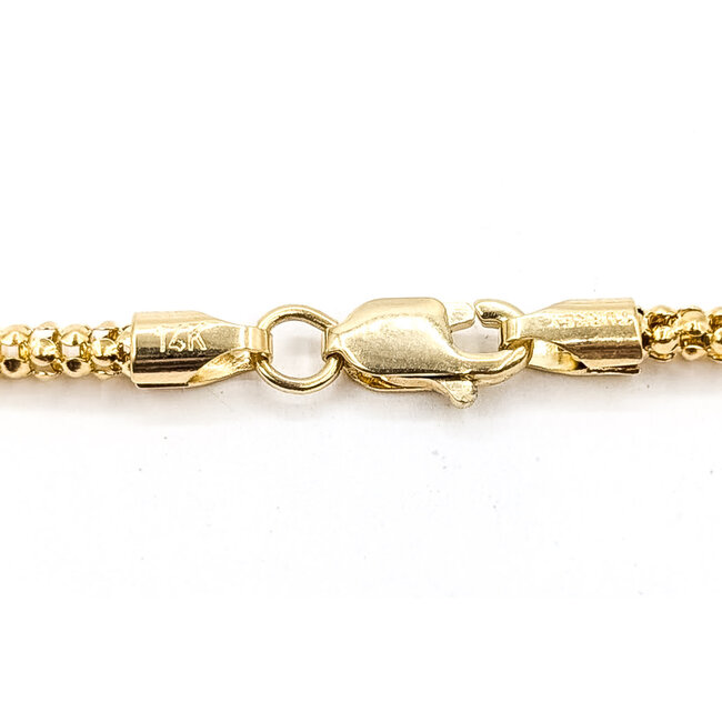 Necklace Popcorn Chain Lobster clasp 14ky 2.5mm 19" 7.50g 126082030