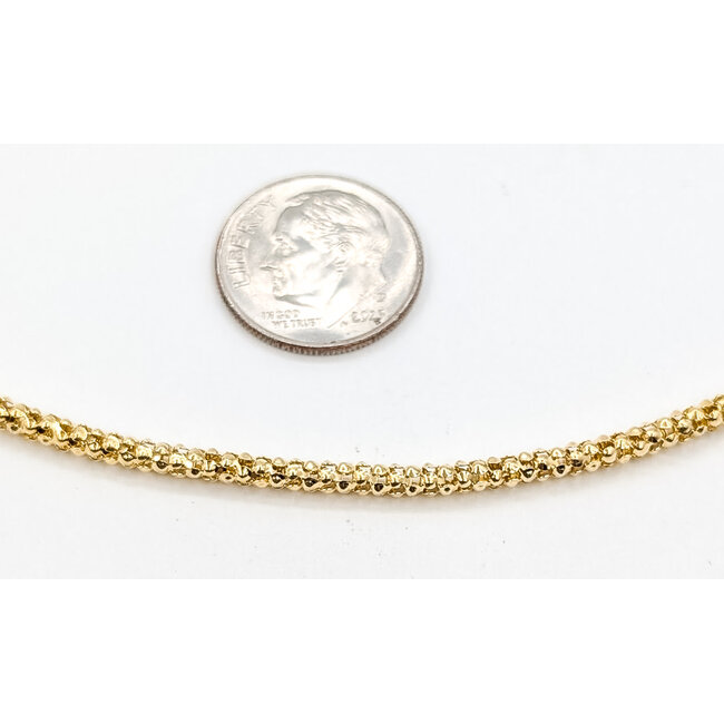 Necklace Popcorn Chain Lobster clasp 14ky 2.5mm 19" 7.50g 126082030