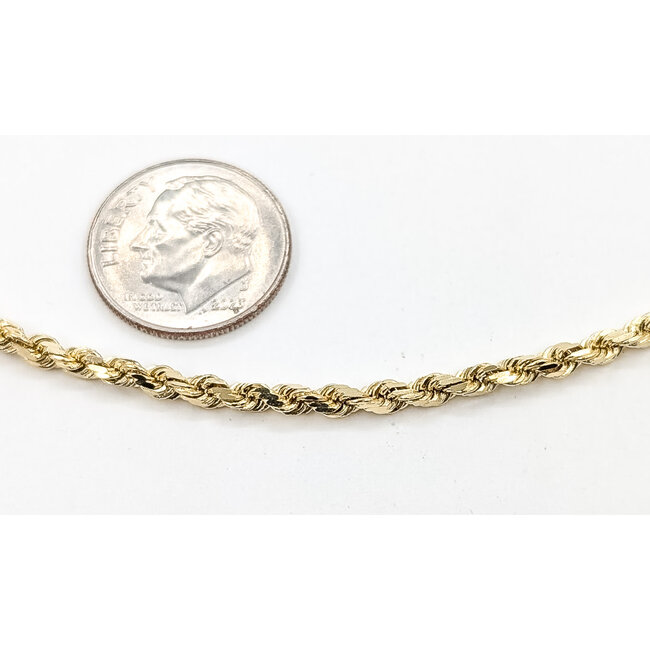 Necklace Rope Link Lobster clasp 14ky 2.5mm 20" 13.93g 126082022