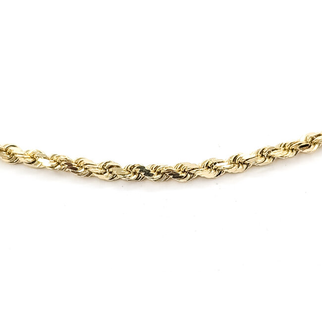 Necklace Rope Link Lobster clasp 14ky 2.5mm 20" 13.93g 126082022