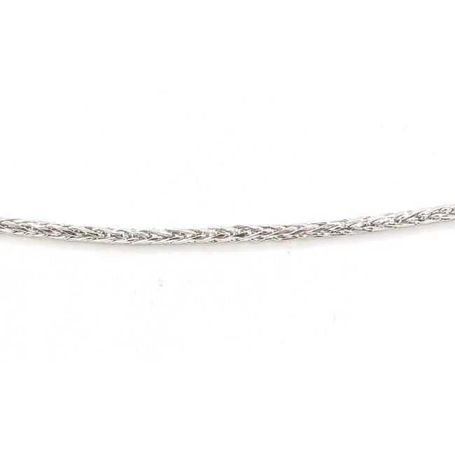 Necklace Wheat Chain Lobster clasp 14kw 1mm 16" 2.17g 126082029