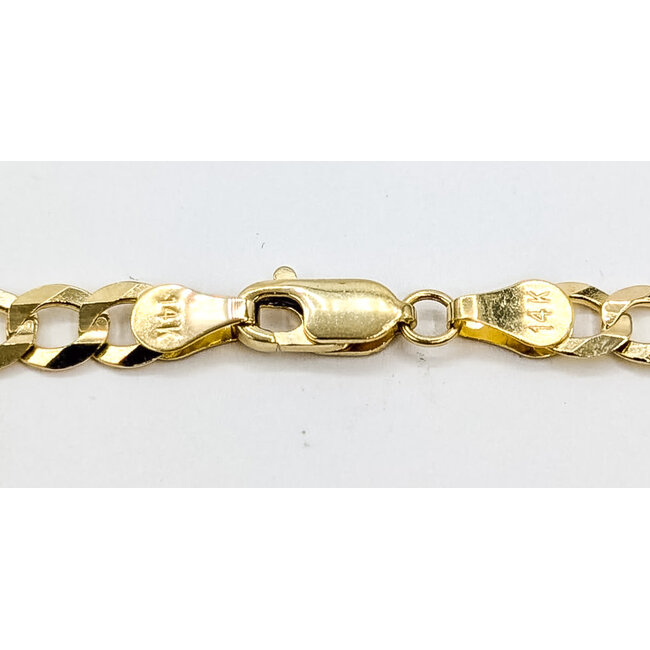 Necklace Curb Link Lobster clasp 14ky 6mm 22" 18.91g 126082023
