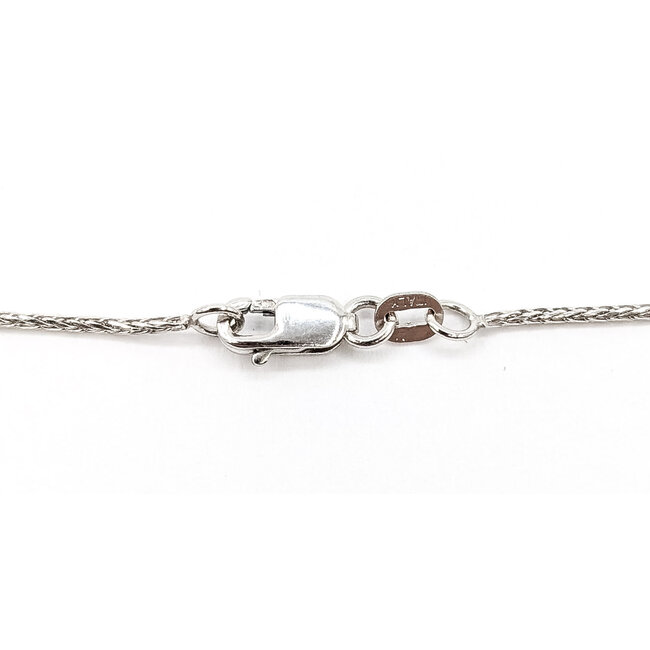 Necklace Wheat Chain Lobster clasp 14kw 1mm 16" 2.17g 126082029