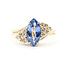 Ring Cluster Bypass 0.20ctw Round Diamonds GIA Report: 2235840835 1.50ct Blue Sapphire    14ky 10mm Sz6.25 3.21g 226070104