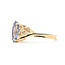 Ring Cluster Bypass 0.20ctw Round Diamonds GIA Report: 2235840835 1.50ct Blue Sapphire    14ky 10mm Sz6.25 3.21g 226070104