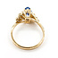 Ring Cluster Bypass 0.20ctw Round Diamonds GIA Report: 2235840835 1.50ct Blue Sapphire    14ky 10mm Sz6.25 3.21g 226070104