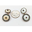 Cufflink Round Guilloche 0.50ctw Round Diamonds  0.04ct Red Ruby    14ky 15mm,12mm  9.84g 226070116