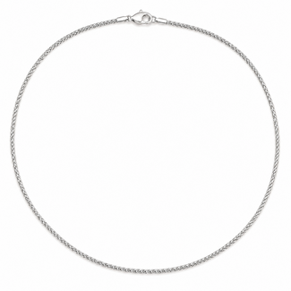 Necklace Wheat Chain Lobster clasp 18kw 1mm 16" 3.54g 126082028