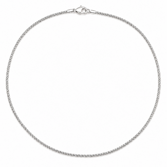 Necklace Wheat Chain Lobster clasp 14kw 1mm 16" 2.17g 126082029