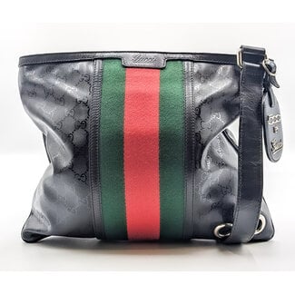 Handbag Gucci GG Imprime Web Stripe PVC Shoulder Bag Black 269379 126085003