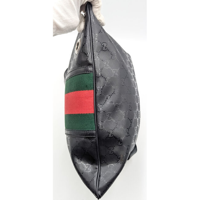 Handbag Gucci GG Imprime Web Stripe PVC Shoulder Bag Black 269379 126085003