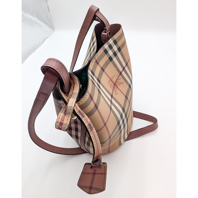 Handbag Burberry Small Lorne Haymarket Check Bucket Bag 126085016