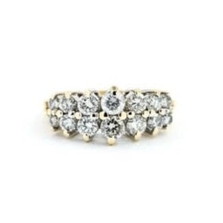 Ring 2 Row .75ctw Round Diamonds 14ky 8mm Sz5 3.10g 225040055