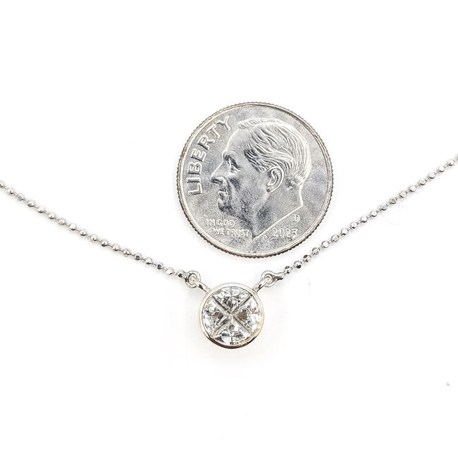 Necklace Illusion Set .60ctw Quadrant Diamonds 850pt 15-16" 3.03g 126080066