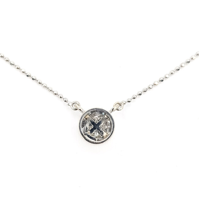 Necklace Illusion Set .60ctw Quadrant Diamonds 850pt 15-16" 3.03g 126080066