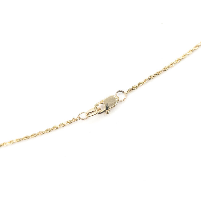 Necklace Rope Link Lobster Clasp 14ky 1mm 22" 3.26g 126082010