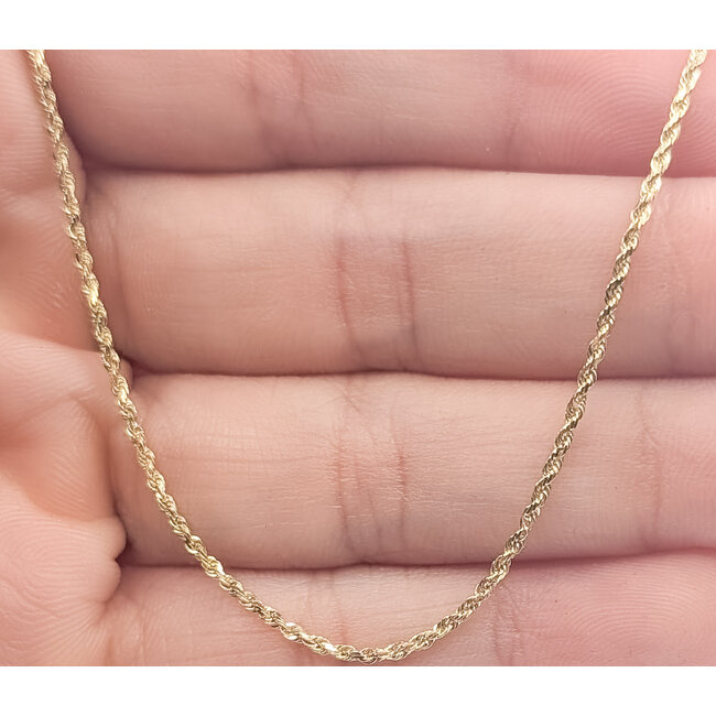 Necklace Rope Link Lobster Clasp 14ky 1mm 22" 3.26g 126082010