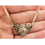 Necklace Geometric Art Deco Revival 1.00ctw Round & Baguette Diamonds 14ky 25x18mm 16.5" 9.16g 126080023