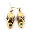 Earrings Stud Dangle Clog .10ctw Green Emerald 18ky 1x.33" 3.36g 126080029