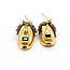 Earrings Stud Dangle Clog .10ctw Green Emerald 18ky 1x.33" 3.36g 126080029