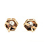 Earrings Geometric Stud Ornate Hexagonal .50ctw Old European Diamonds 14ky 9mm 1.1g 126080030