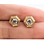 Earrings Geometric Stud Ornate Hexagonal .50ctw Old European Diamonds 14ky 9mm 1.1g 126080030