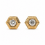 Earrings Geometric Stud Ornate Hexagonal .50ctw Old European Diamonds 14ky 9mm 1.1g 126080030