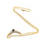 Necklace Twisted Ribbon Bars V-Shape .33ctw Round & Baguette Diamonds .50ct Midnight Sapphire 10ky 17" 5.49g 126080031