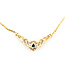 Necklace Twisted Ribbon Bars V-Shape .33ctw Round & Baguette Diamonds .50ct Midnight Sapphire 10ky 17" 5.49g 126080031