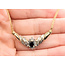 Necklace Twisted Ribbon Bars V-Shape .33ctw Round & Baguette Diamonds .50ct Midnight Sapphire 10ky 17" 5.49g 126080031