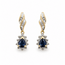 Earrings Drop .12ctw Round & Baguette Diamonds .75ctw Midnight Sapphire 10ky .75x.25" 2.39g 126080033