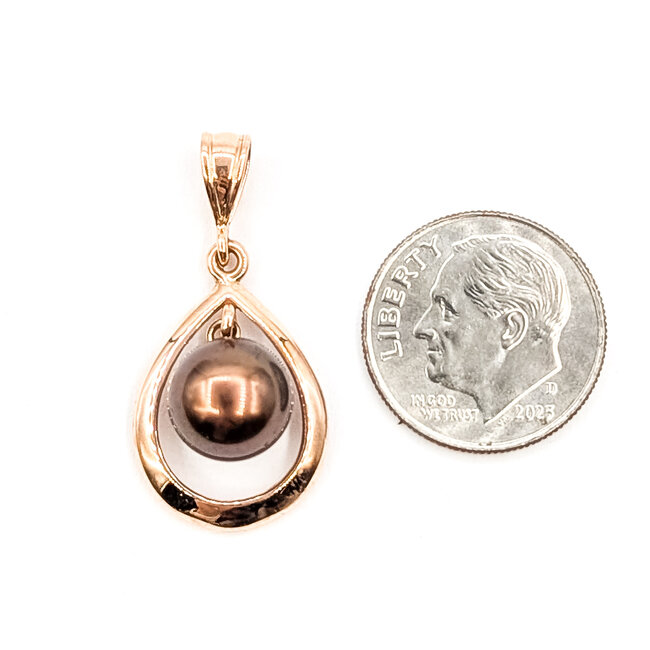 Pendant Drop 9mm Aubergine Pearl 14kr 1x.5" 2.59g 126080046