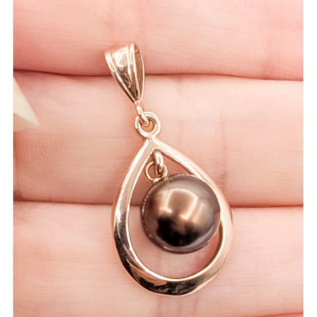 Pendant Drop 9mm Aubergine Pearl 14kr 1x.5" 2.59g 126080046