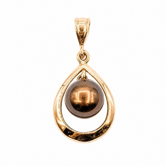Pendant Drop 9mm Aubergine Pearl 14kr 1x.5" 2.59g 126080046