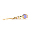 Earrings Dangle Leverback 2.6ctw Lavander Jade 4mm White Pearl 14ky 1.2x.2" 2.64g 126080049