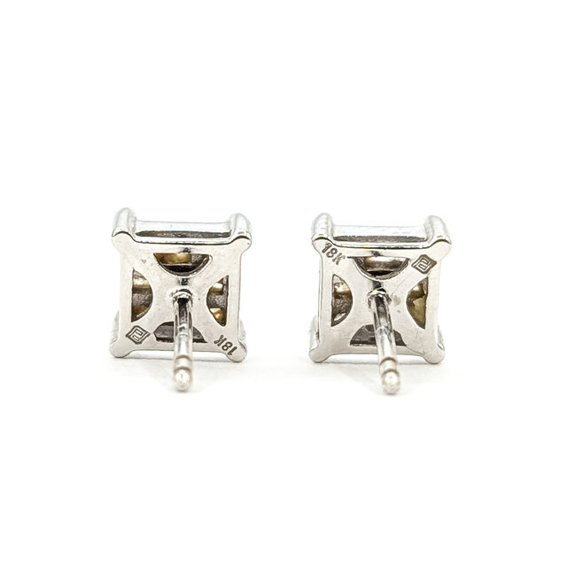 Earrings Stud Locking Back .65ctw Round Diamonds 18kw 6mm 2.44g 126080058